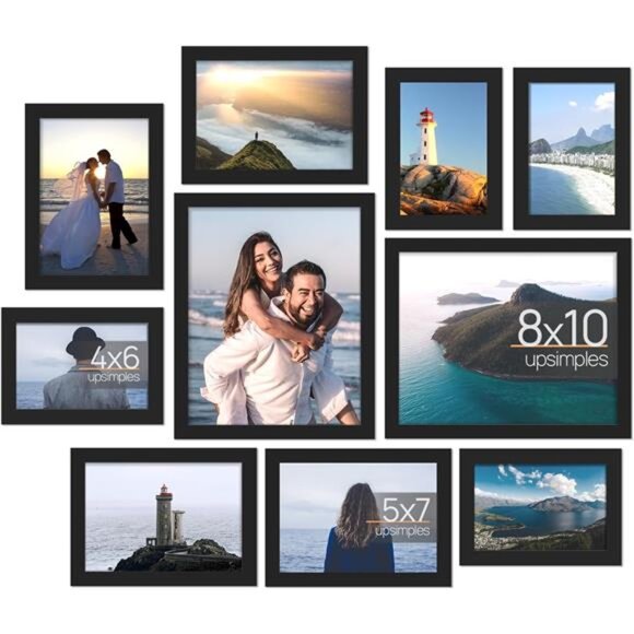 10 Pack Picture Frames Set, Gallery Wall Frame Set for Wall Mounting - Picture 1 of 7